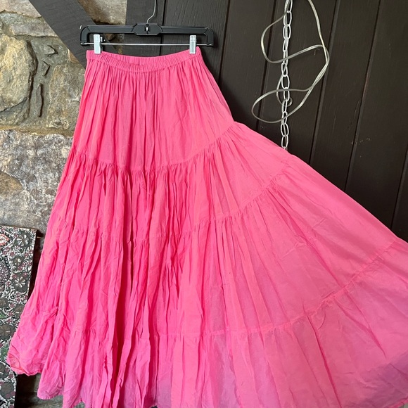 Spell Pink Tiered Maxi Skirt XS - Picture 3 of 6